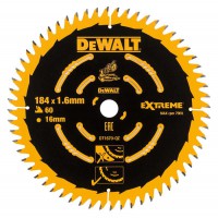 Dewalt DT1670-QZ Circular Saw Blade 184x16x60T Fine for DCS365 £32.99